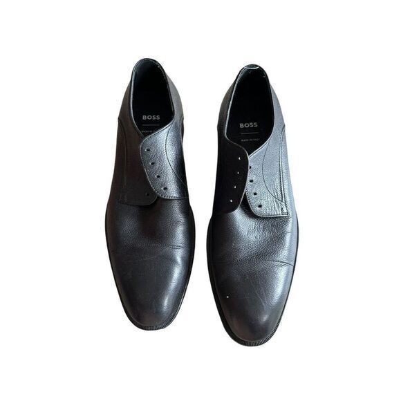 BOSS GRAINED-LEATHER DERBY SHOES‎ WITH ANTI-SLIP SOLE SZ 7 (No Laces) - Picture 1 of 5